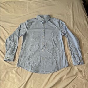 Rhône Commuter Shirt Slim Fit Light Blue Fine Italian Fabric Button Down Stretch